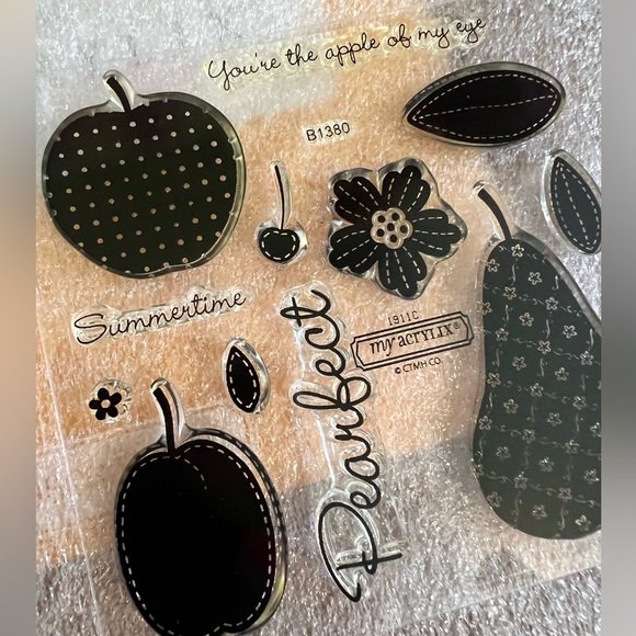 Buy 2, Get 1 FREE! CTMH Acrylic Stamp Set. Summertime Fruit B1380 - Picture 2 of 3